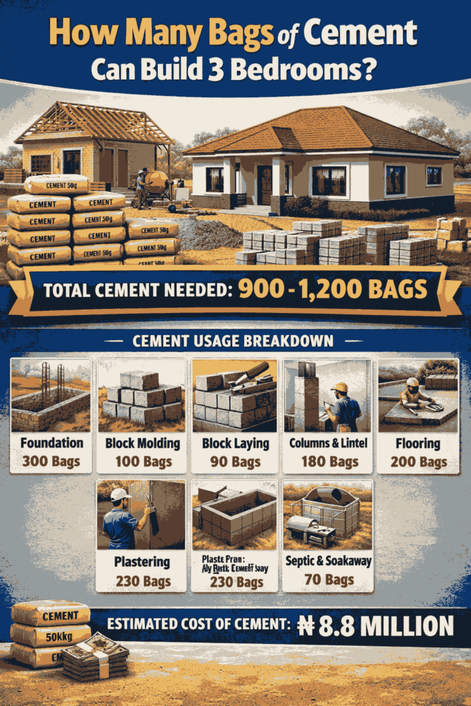 How Many Bags of Cement Can Build 3 Bedrooms? The Complete Expert Guide for 2025