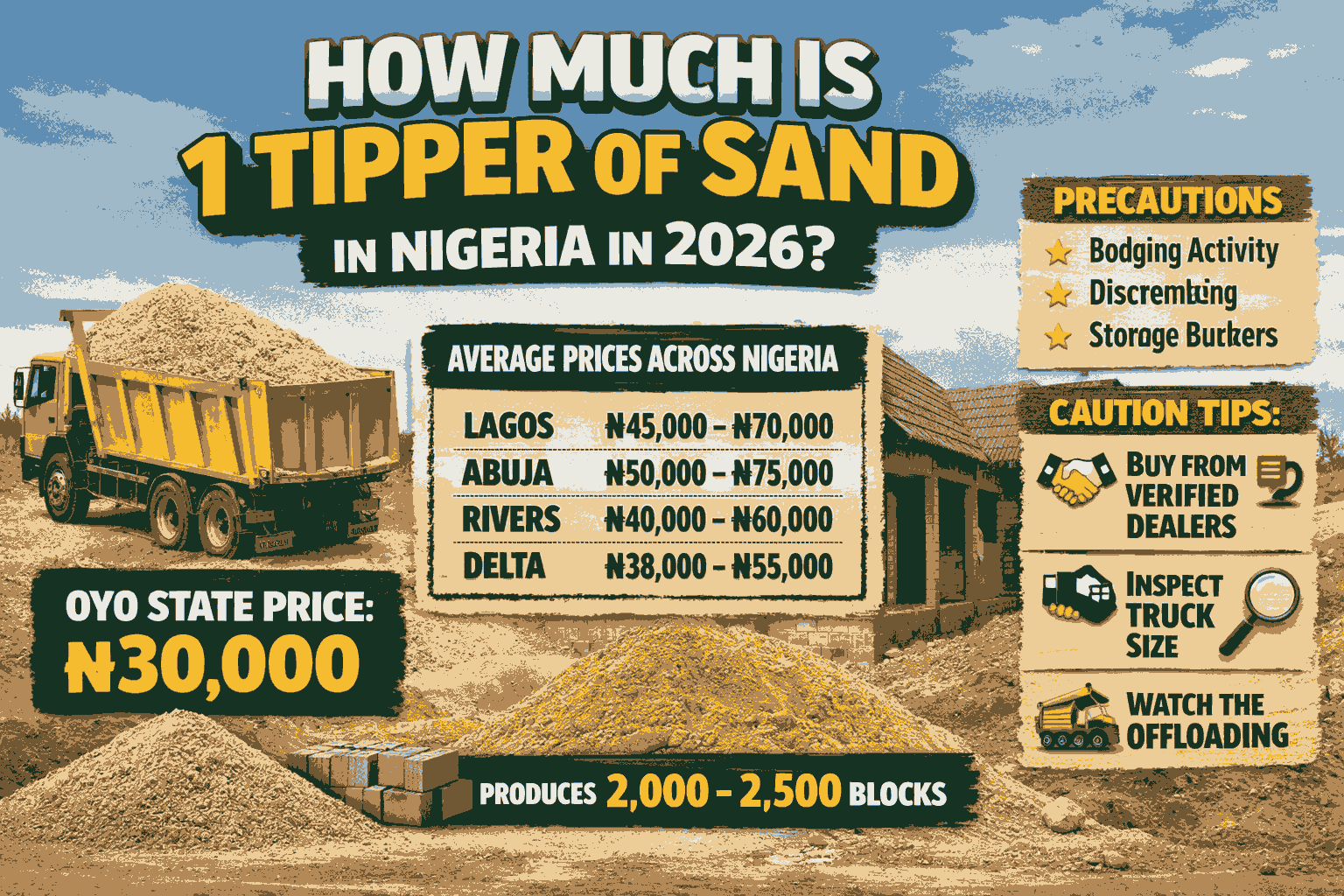How Much Is 1 Tipper of Sand in Nigeria in 2026