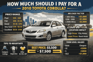 How Much Should I Pay For A 2010 Toyota Corolla