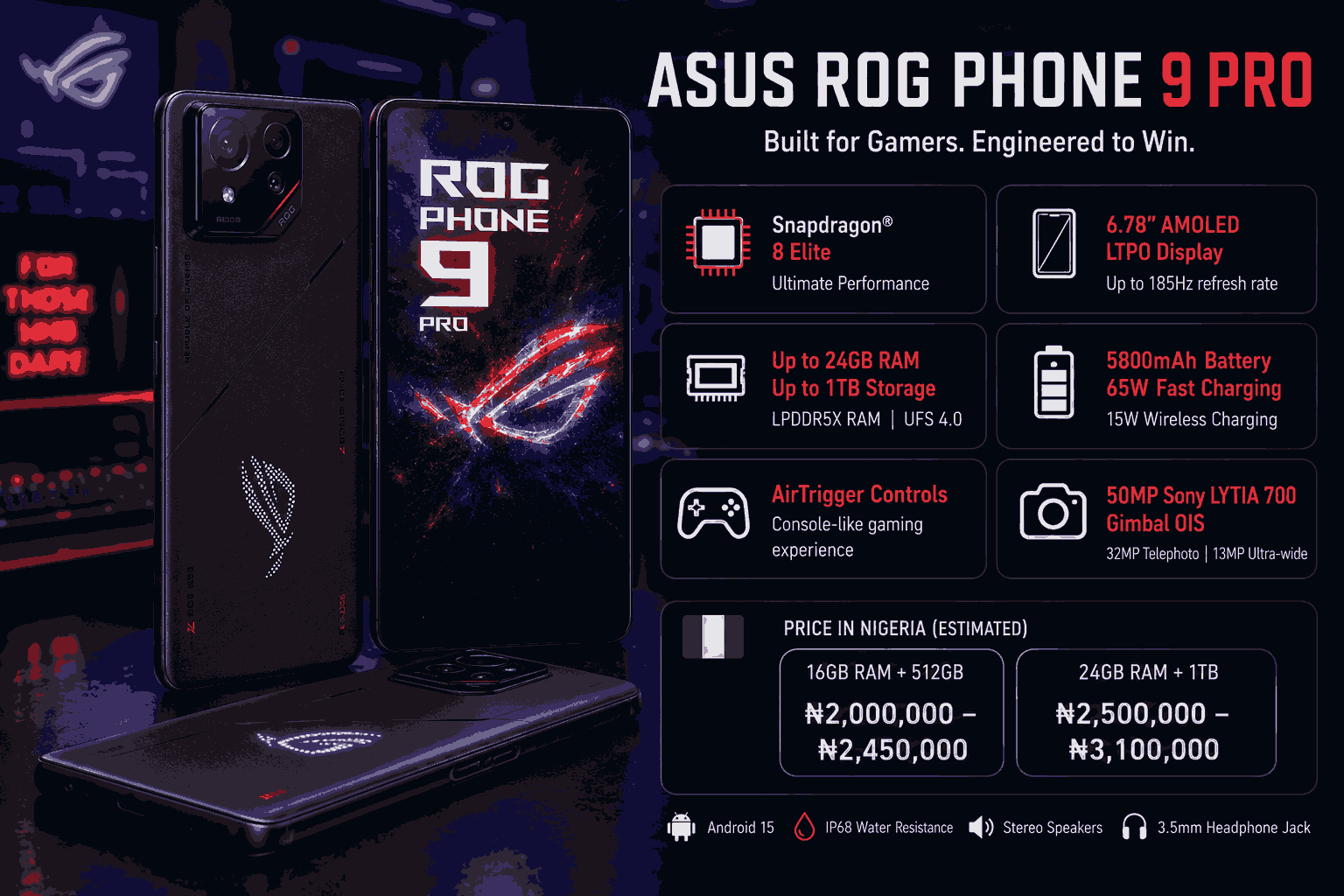 ASUS ROG Phone 9 Pro Price in Nigeria