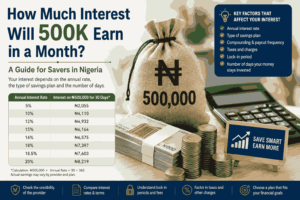 How much interest will 500K earn in a month? A Nigeria Guide to Savings Rates, Calculations and Better Options